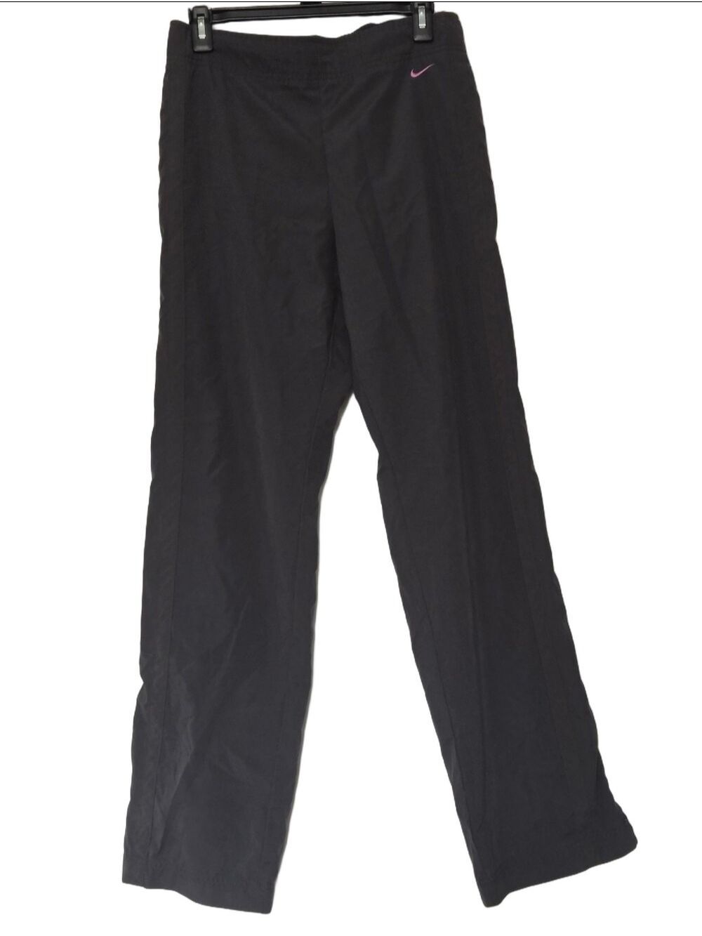 Nike Dark Grey Track Pants with Pink Swoosh Accent
